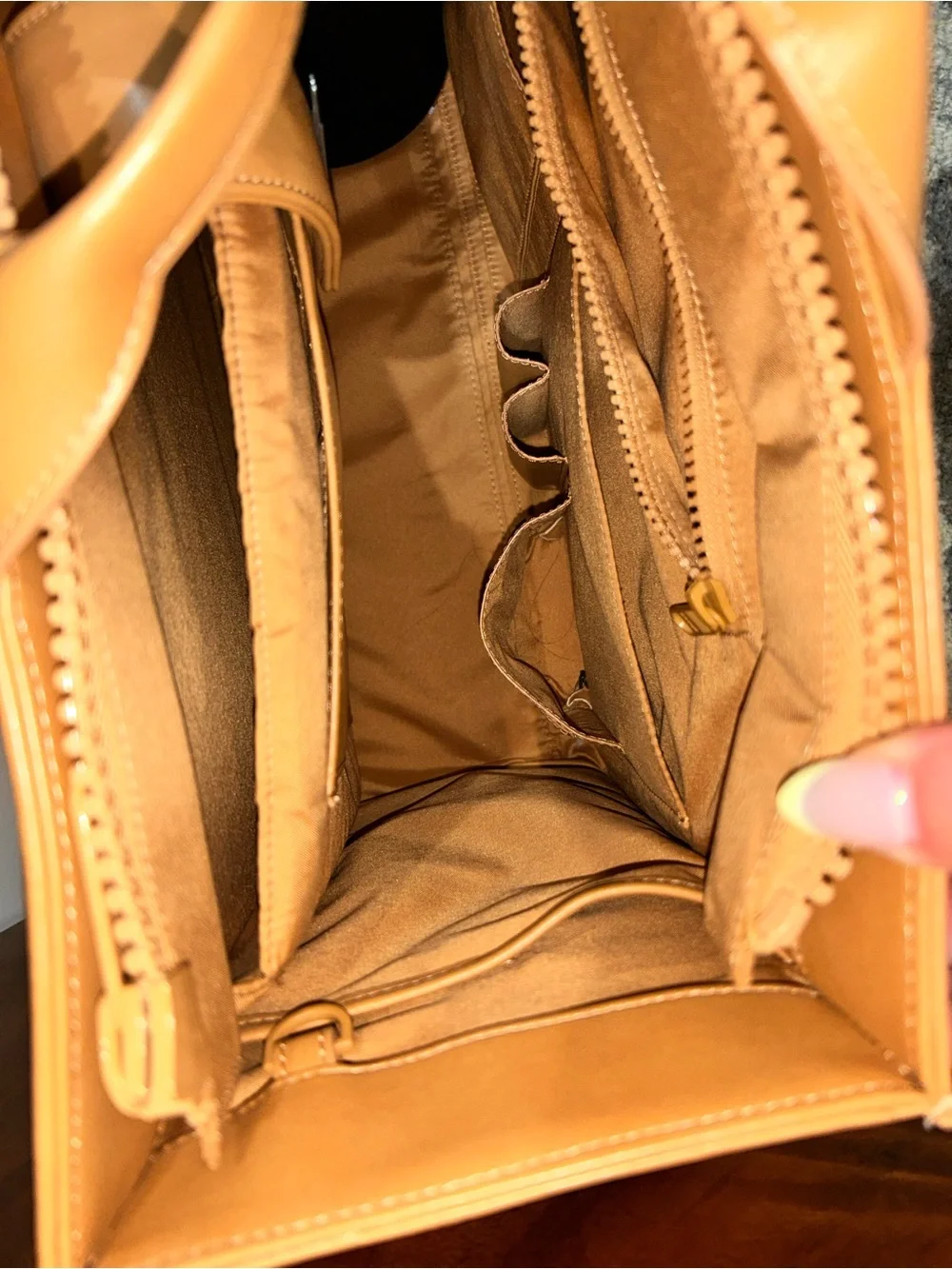 Dagne Dover Legend Tote Camel Tan Laptop Work Bag Shoulder Strap
